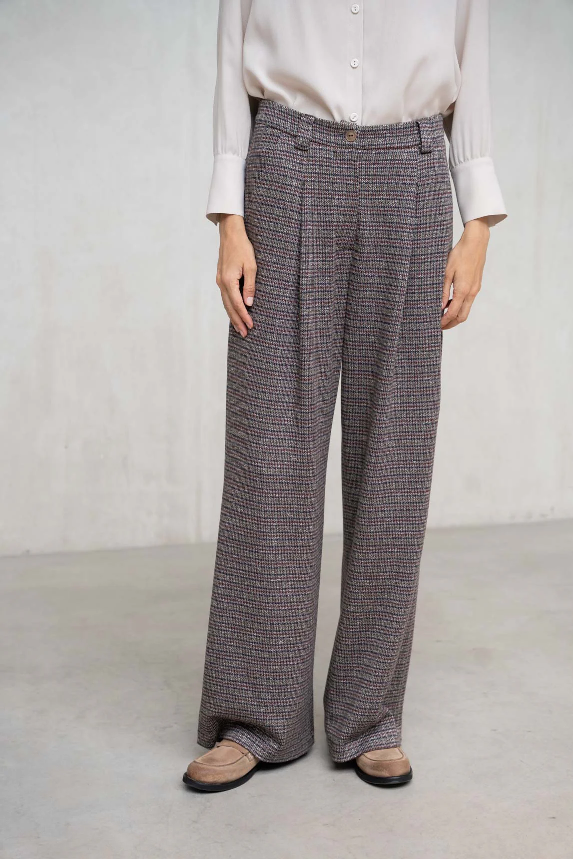 Rivera-spain Pantalón Cuccio cuadros burdeos