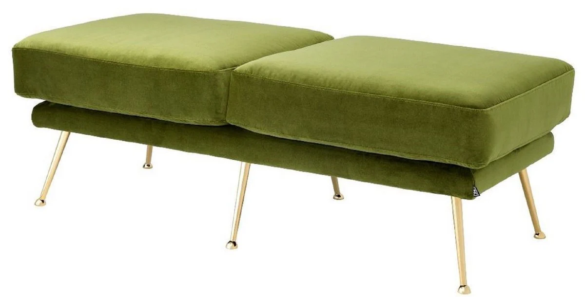 Casa Padrino banco de lujo verde / lat¨®n 125 x 58 x H. 45 cm - Muebles de Lujo