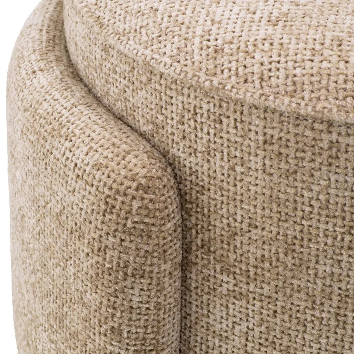 Casa Padrino taburete de lujo arena ? 73 x A. 38 cm - Taburete redondo - Reposapi¨¦s - Muebles de sal¨®n - Muebles de hotel - Muebles de lujo