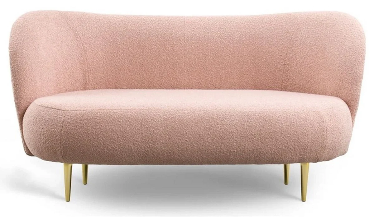 Casa Padrino conjunto de sal¨®n de lujo rosa / oro - 2 Sof¨¢s de Lujo con Respaldo Curvo y 2 Sillones de Lujo con Respaldo Curvo - Muebles de lujo - Muebles de sal¨®n - Interiores de lujo