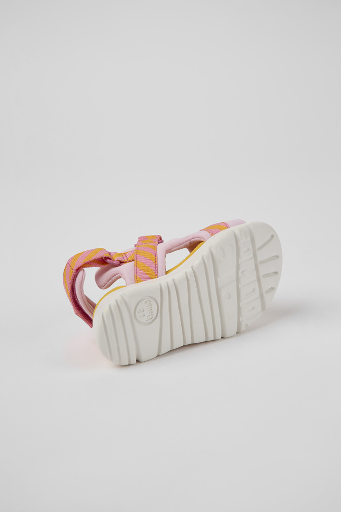 Oruga Pink and orange textile sandals for kids