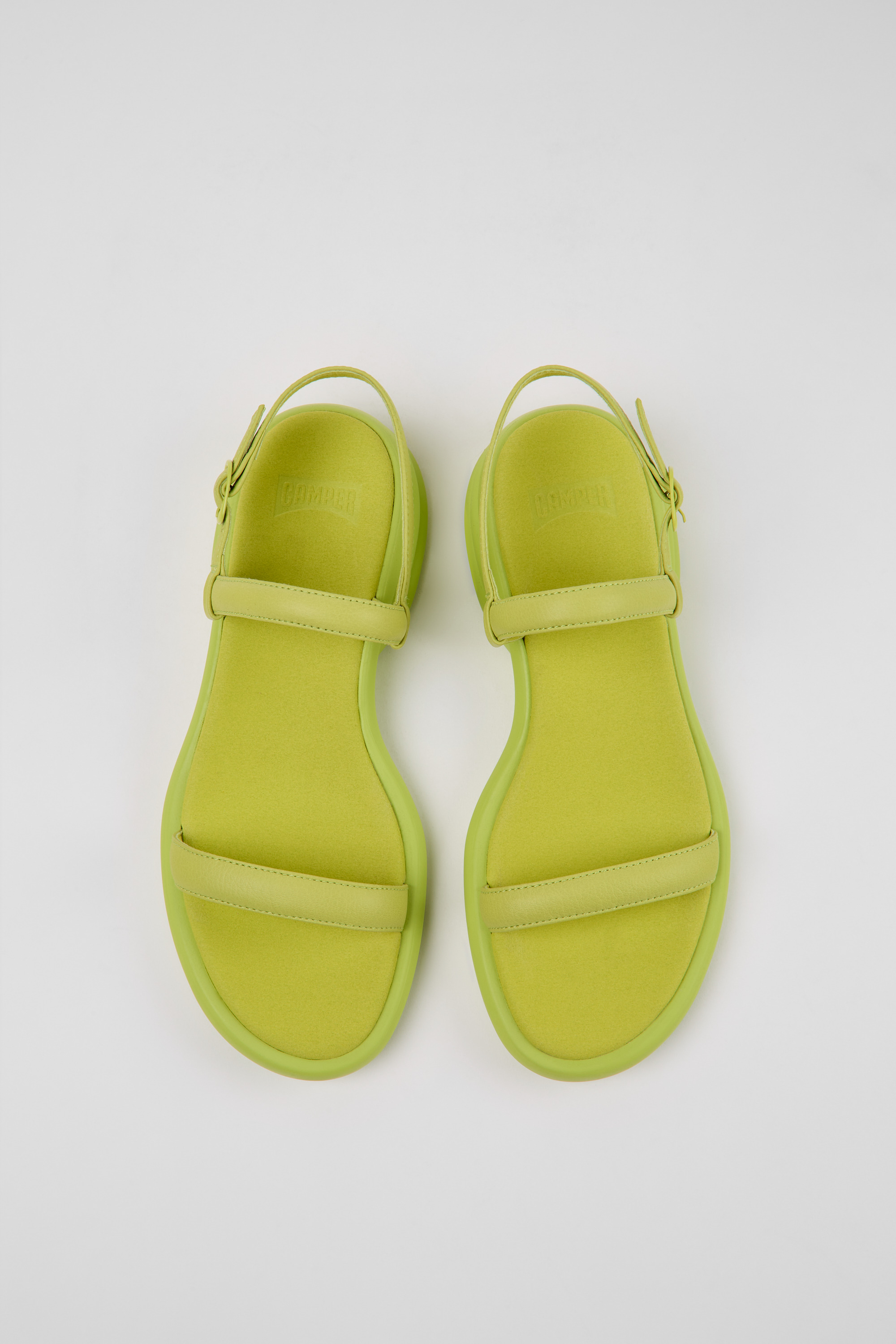 Spiro - Green leather sandals for women