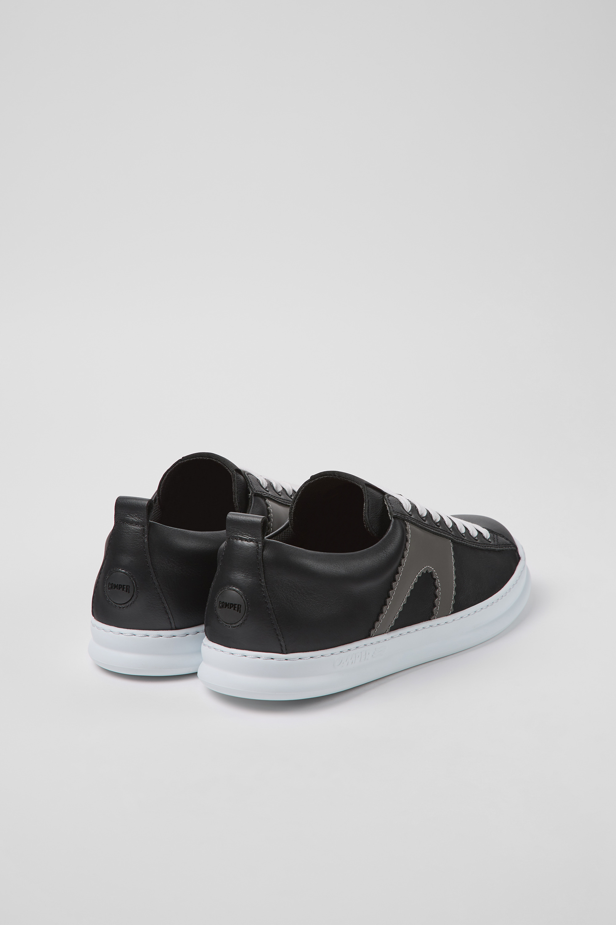 Runner - Black leather sneakers for men