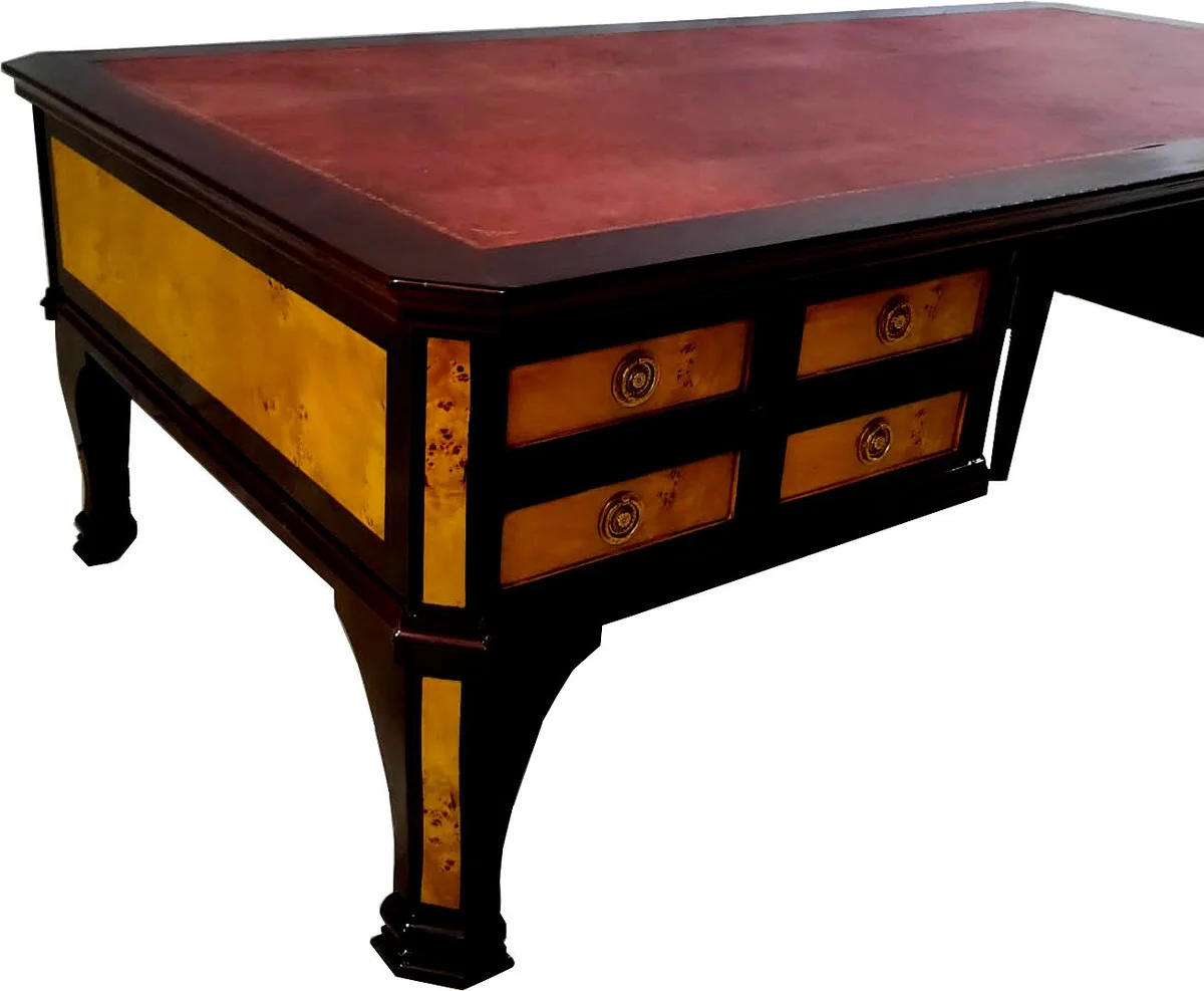 Escritorio Feudal Art Deco 250 x 125 x H 80 cm - secretario hecho a mano - s¨®lido y pesado - museo
