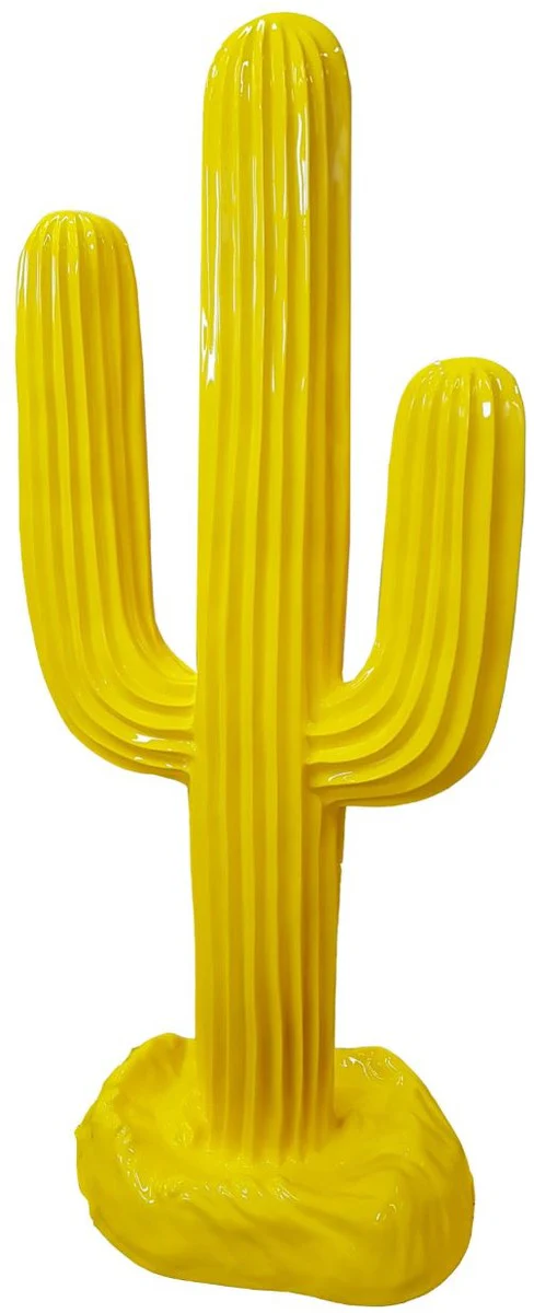 Casa Padrino escultura de diseño cactus amarillo 84 x A. 185 cm - Decoración de Jardín Resistente a la Intemperie