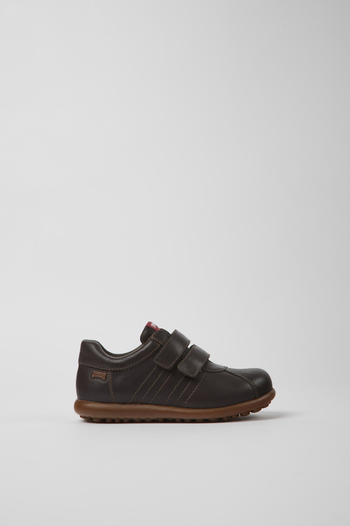 Pelotas Dark brown leather and textile shoes for kids