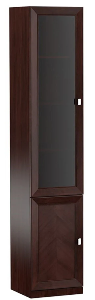 Casa Padrino Gabinete de Sala de Estar de Lujo con 2 Puertas marrón oscuro / plata 45,4 x 44,2 x H. 225,6 cm - Muebles de la Sala