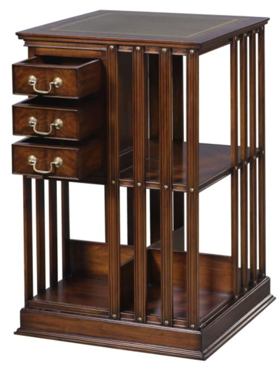 Casa Padrino librer¨ªa de caoba de lujo marr¨®n / verde 49 x 49 x H. 80 cm - Colecci¨®n de Lujo