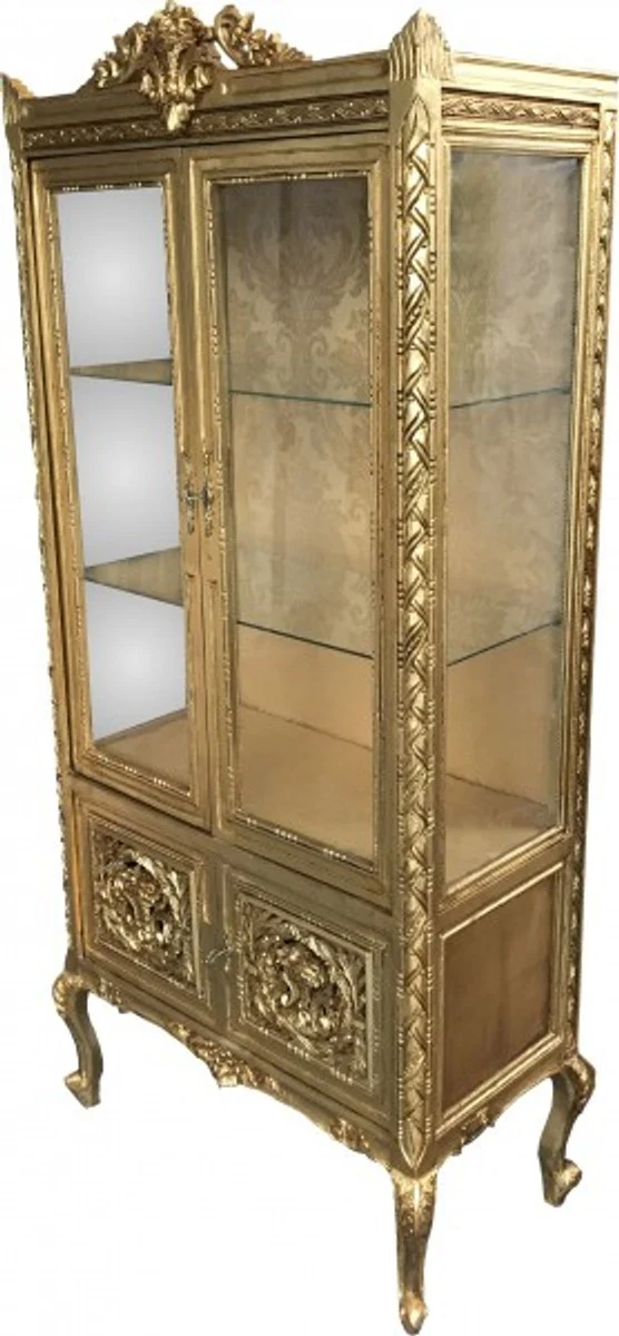 Casa Padrino Baroque display cabinet Gold ModF7 - double display cabinet