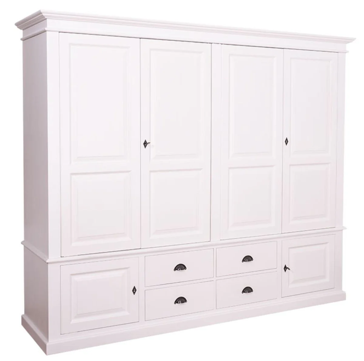 Casa Padrino country style armario blanco 232 x 59 x H. 197 cm - Muebles de Dormitorio de Estilo Country