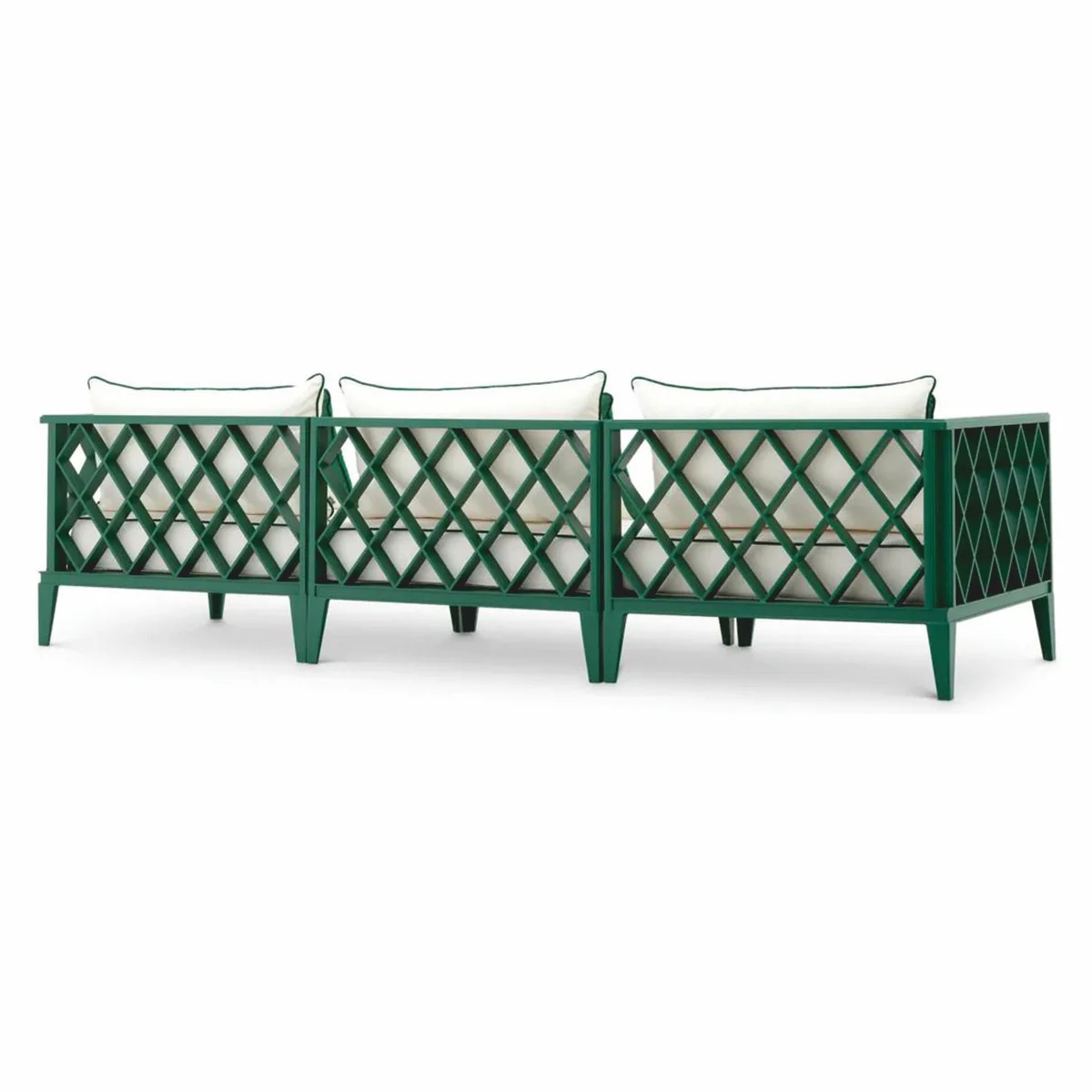 Casa Padrino sof¨¢ de jard¨ªn de lujo verde / blanco A. 275,5 cm - Muebles de jard¨ªn de exterior
