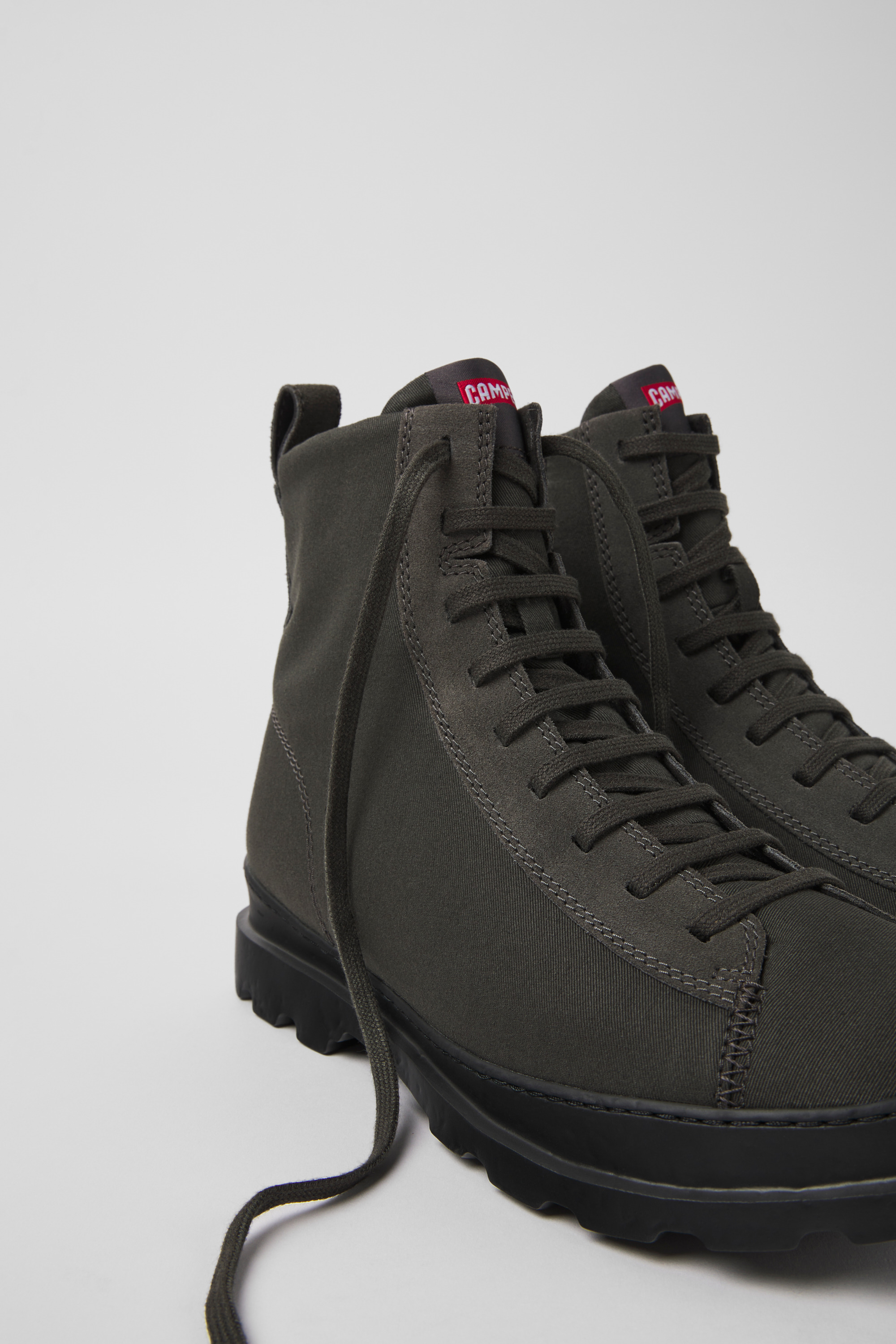 Brutus - Gray textile and nubuck ankle boots for men