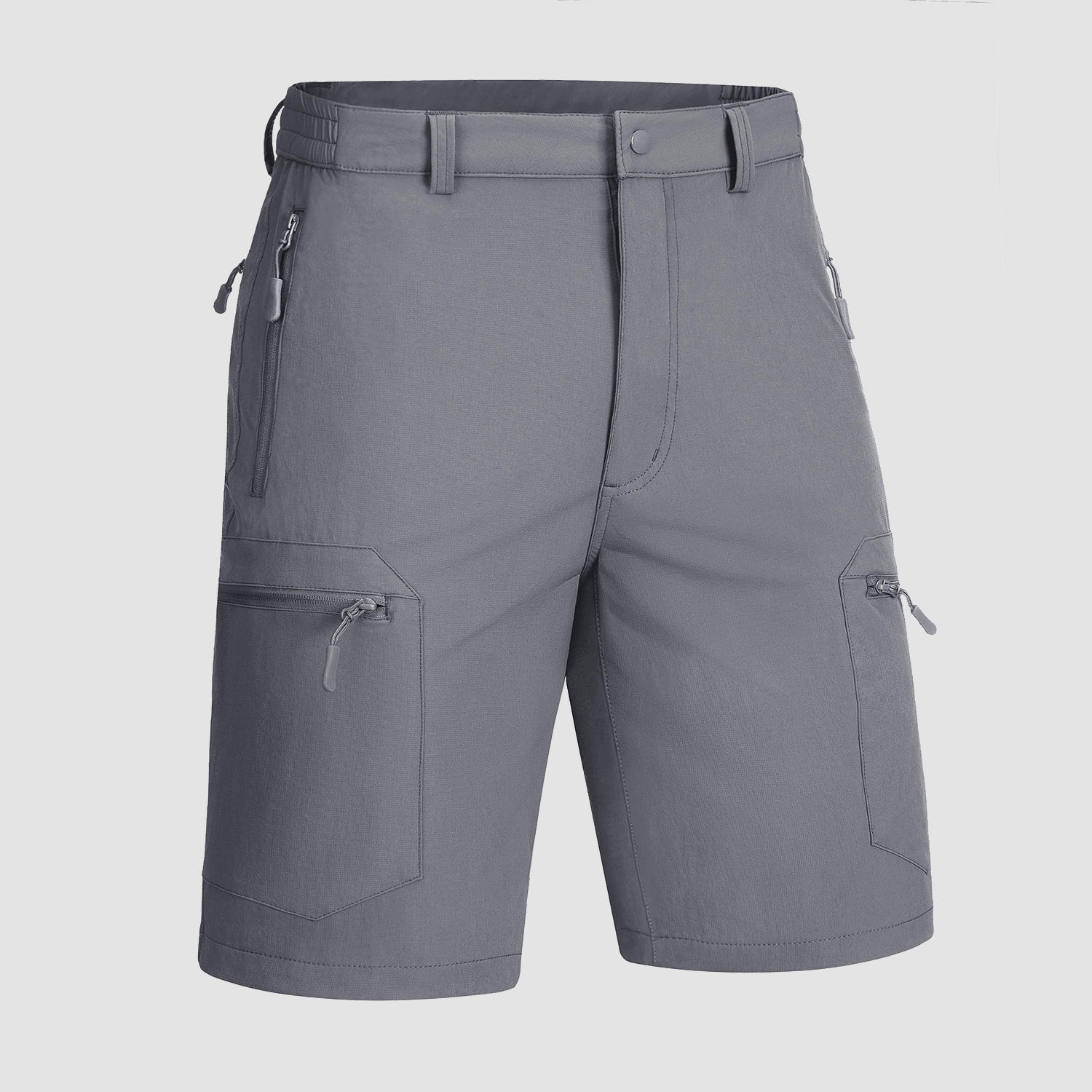 Men's Hiking Shorts with 5 Zipper Pockets Water-Resistant Ripstop Outdoor Shorts