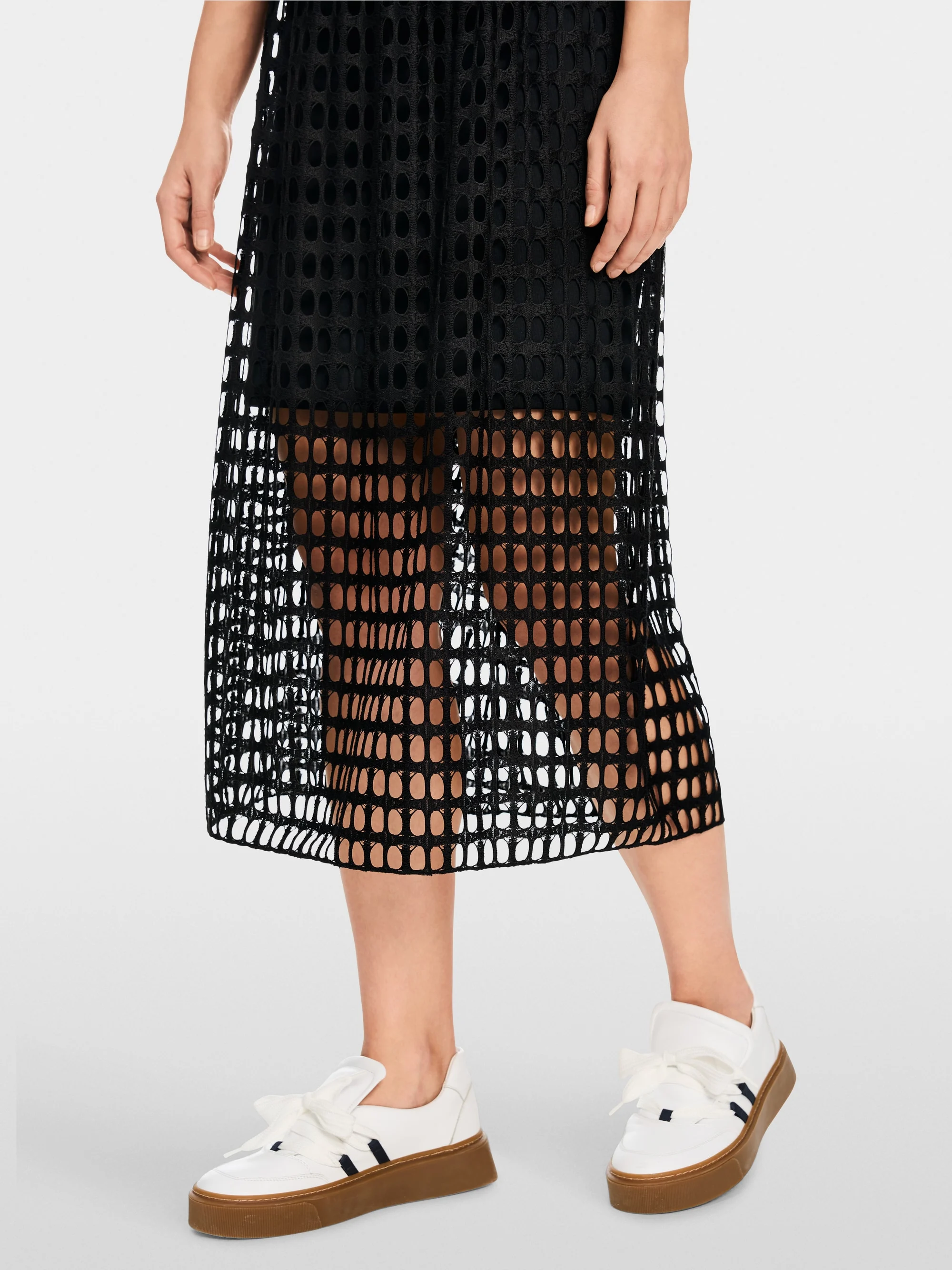 Marc-Cain Airy skirt in openwork mesh knit