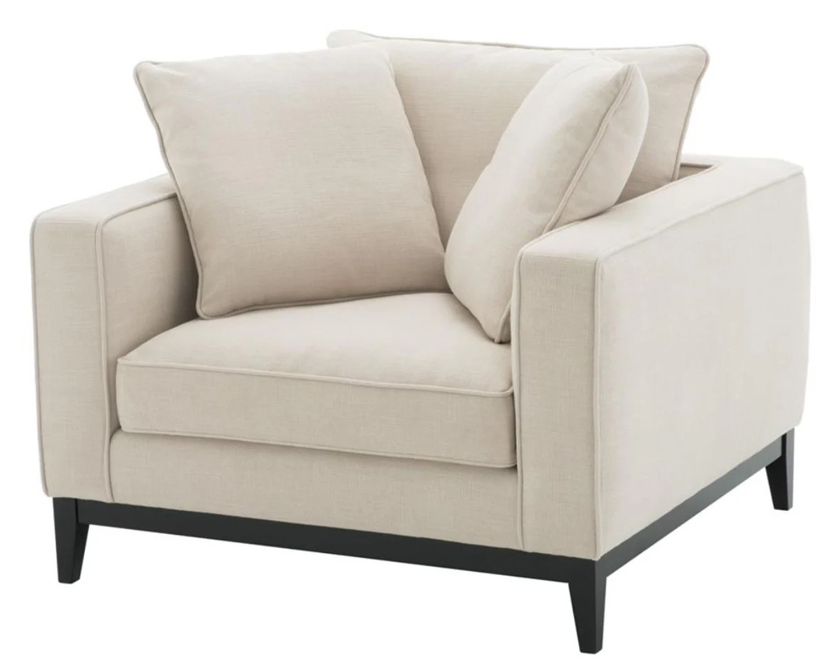 Casa Padrino sillón de la sala de estar de lujo de color natural 116 x 106 x H. 94 cm - muebles de lujo