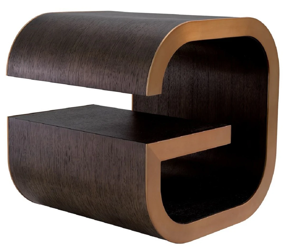 Casa Padrino mesa auxiliar de lujo moca / lat¨®n 46 x 46 x A. 50,5 cm - Mesa de sal¨®n de dise?o - Muebles de sal¨®n - Muebles de lujo - Muebles de dise?o - Interiores de lujo - Interiores de dise?o