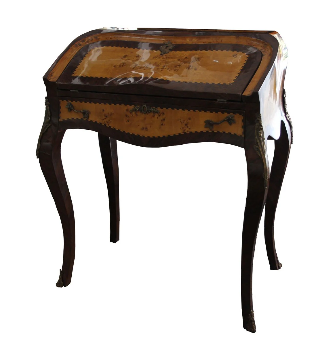 Casa Padrino Secretario barroco caoba claro - 74 x 45 x 88 cm - Secretario estilo antiguo