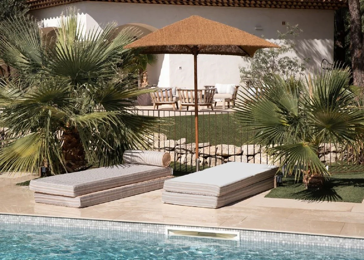 Casa Padrino sombrilla de lujo con soporte marr¨®n 200 x 200 cm