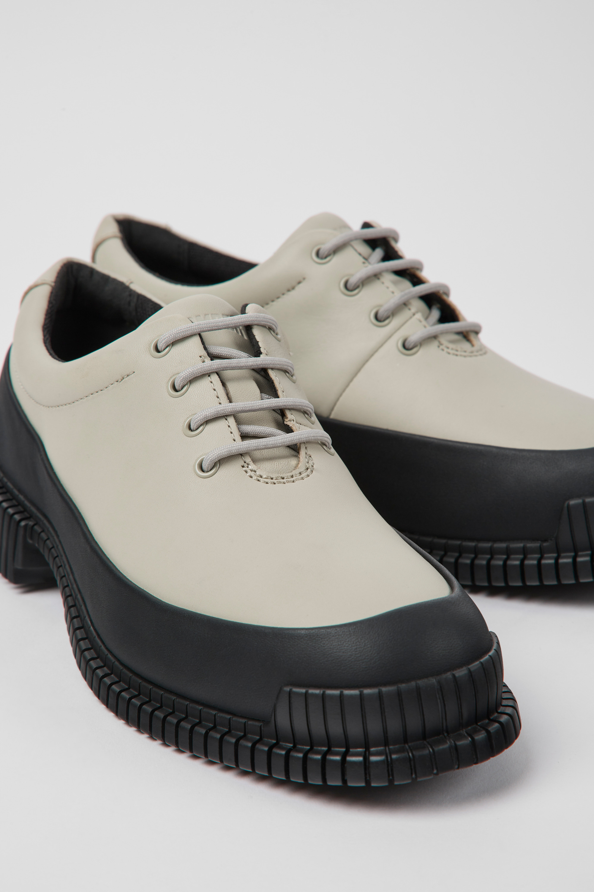 Pix - Black and gray leather shoes for women