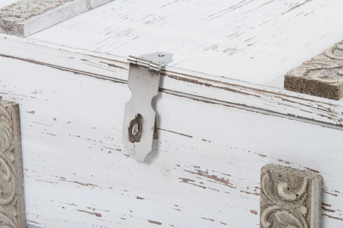 Casa Padrino los cofres de madera de stile country pad de est¨¢n decorados con 2 antig¨¹edades en blanco - Sal¨®n Deco