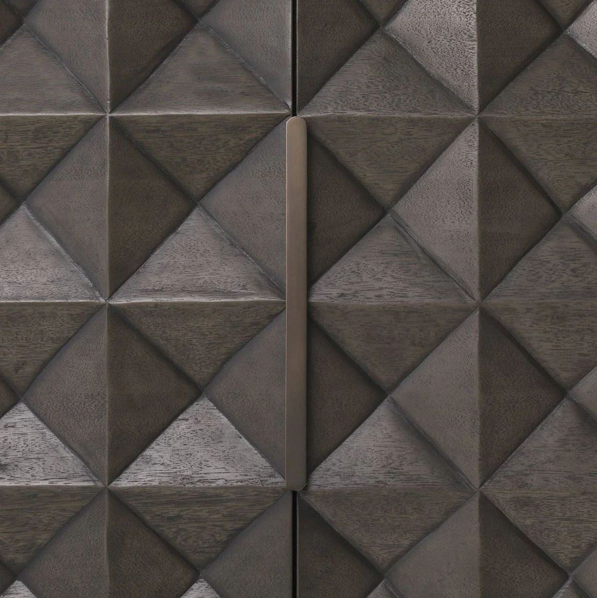 Casa Padrino aparador de lujo moca / bronce 219 x 56 x A. 83 cm - Armario de madera maciza con 4 puertas y efecto 3D en los frentes - Muebles de Lujo