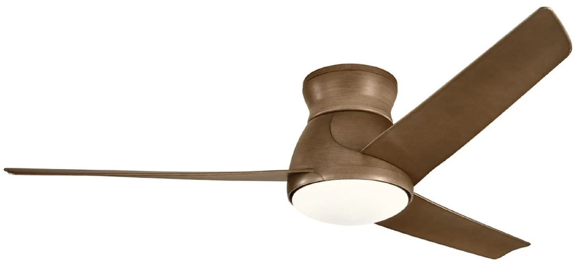 Casa Padrino ventilador de techo de lujo marrón 152 x A. 29 cm - Ventilador moderno regulable con iluminación LED y control remoto - Accesorios de Lujo