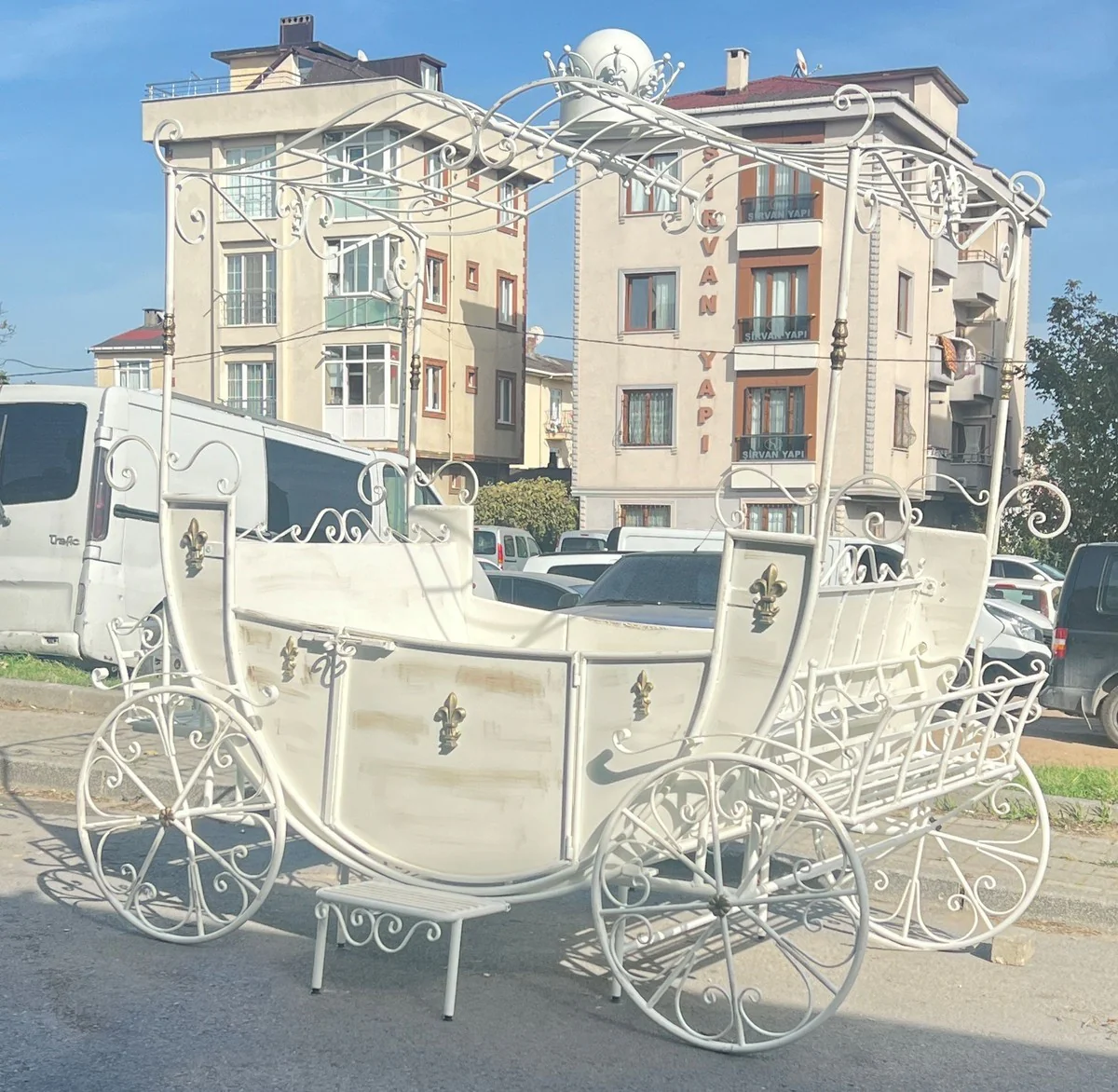 Casa Padrino carro decorativo barroco blanco - versi¨®n pesada - jard¨ªn