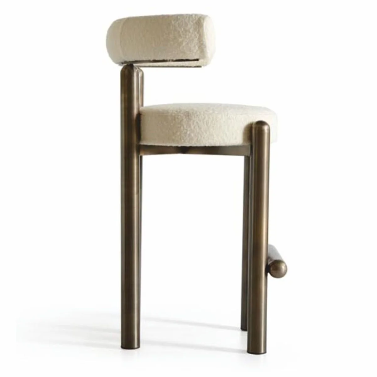 Casa Padrino taburete de bar de lujo de acero inoxidable crema / bronce Al. 103 cm - Muebles de bar