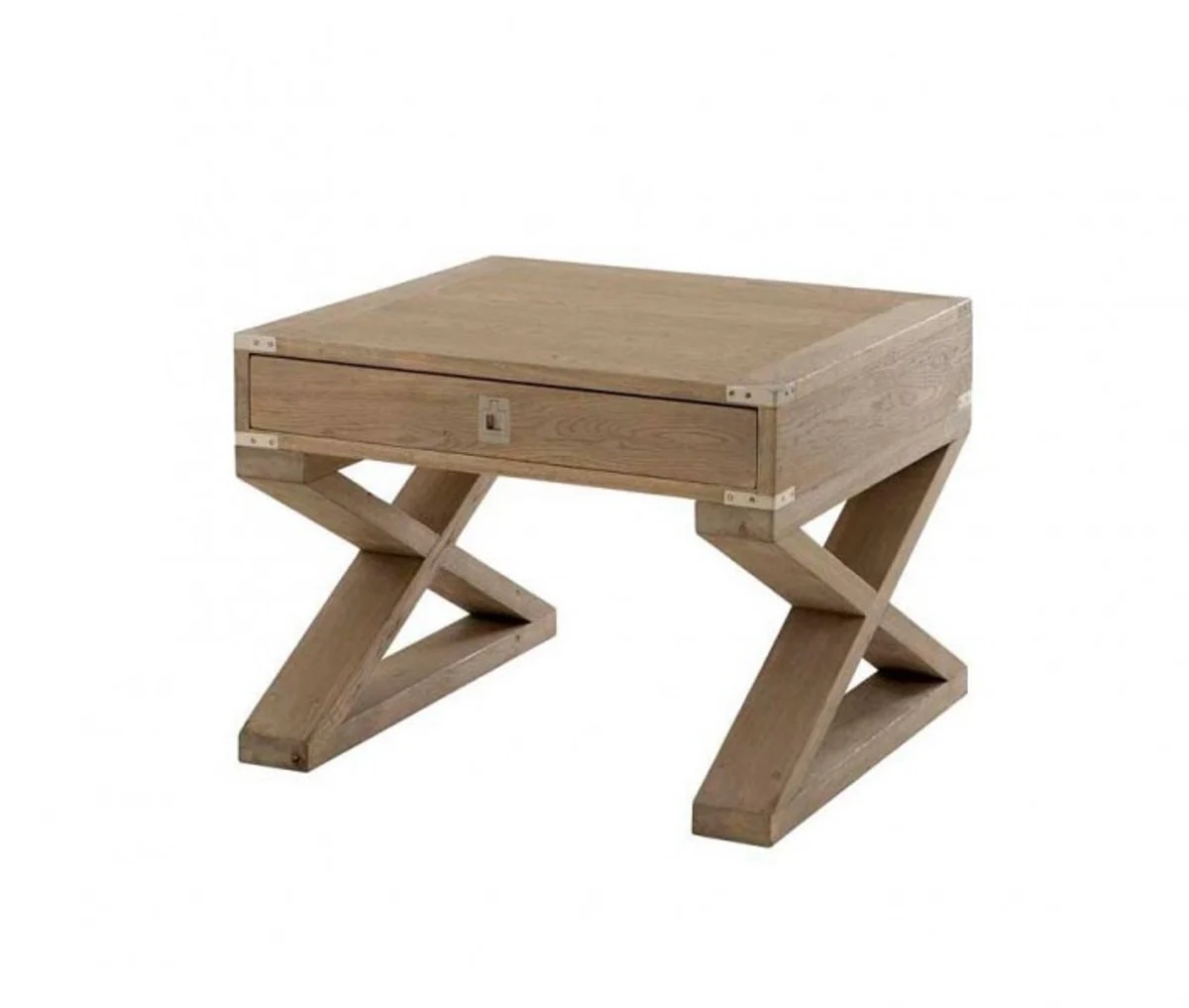 Casa Padrino luxury art deco designer oak wood side table 65 x 65 x H. 52 cm - Luxury Hotel Table