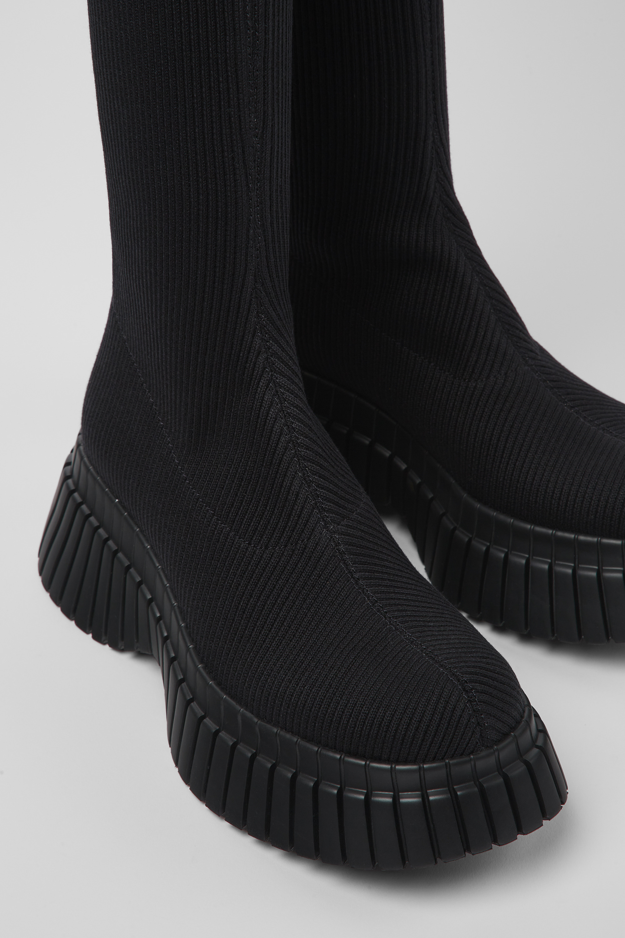 BCN TENCEL - Black textile boots for women