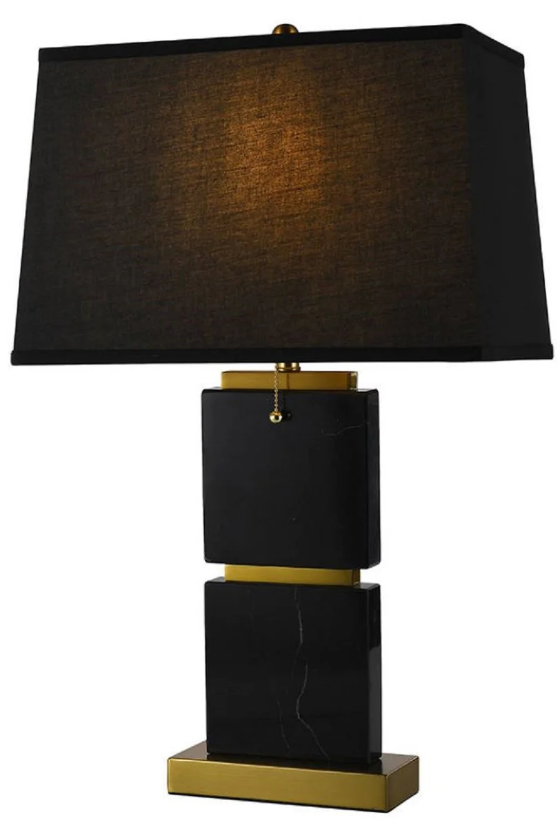Casa Padrino l¨¢mpara de mesa de m¨¢rmol de lujo negro / oro A. 66 cm