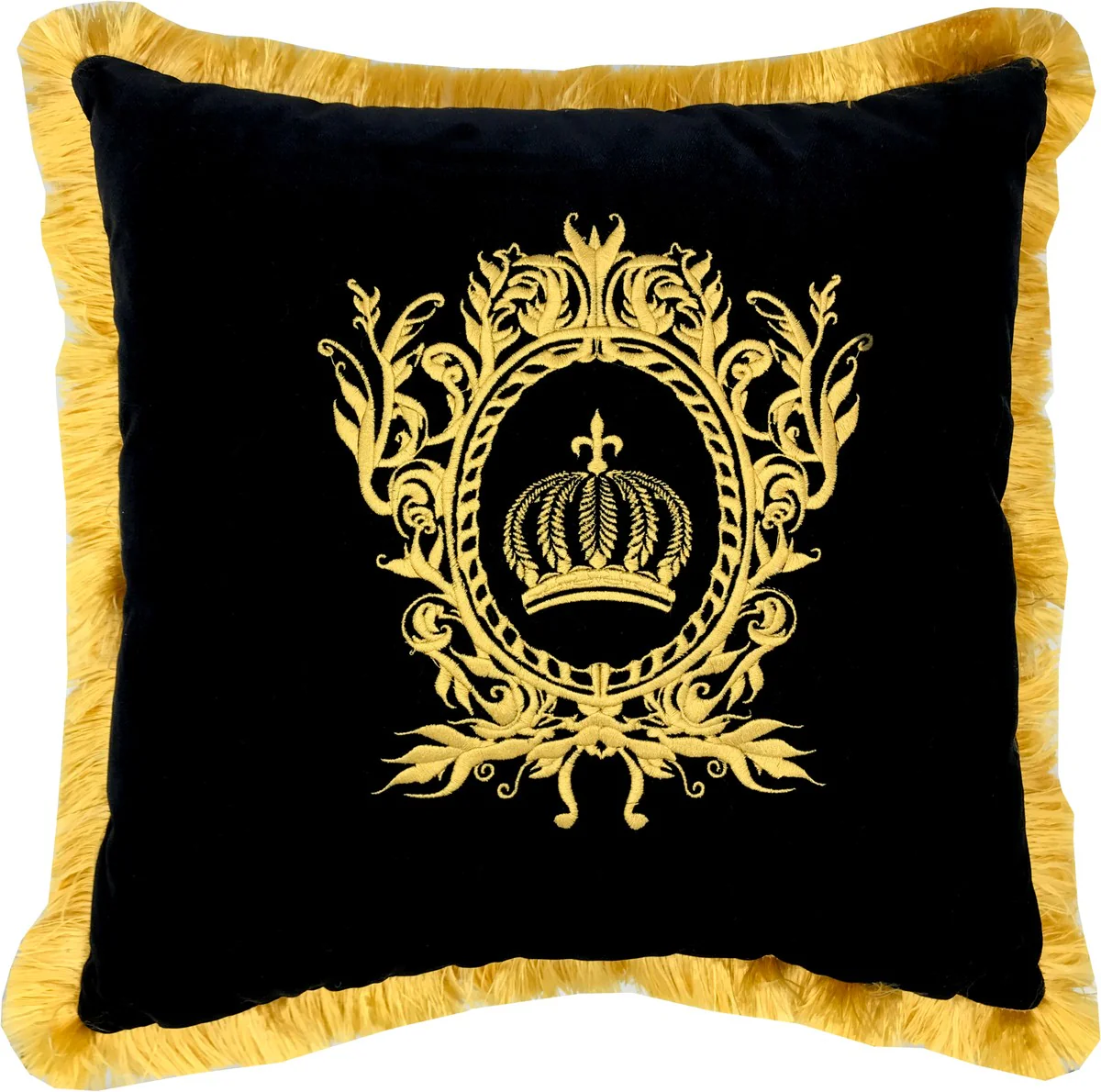 Harald Gl??ckler almohada decorativa de lujo Pomp??s de Casa Padrino negro / dorado - almohada Gl??ckler