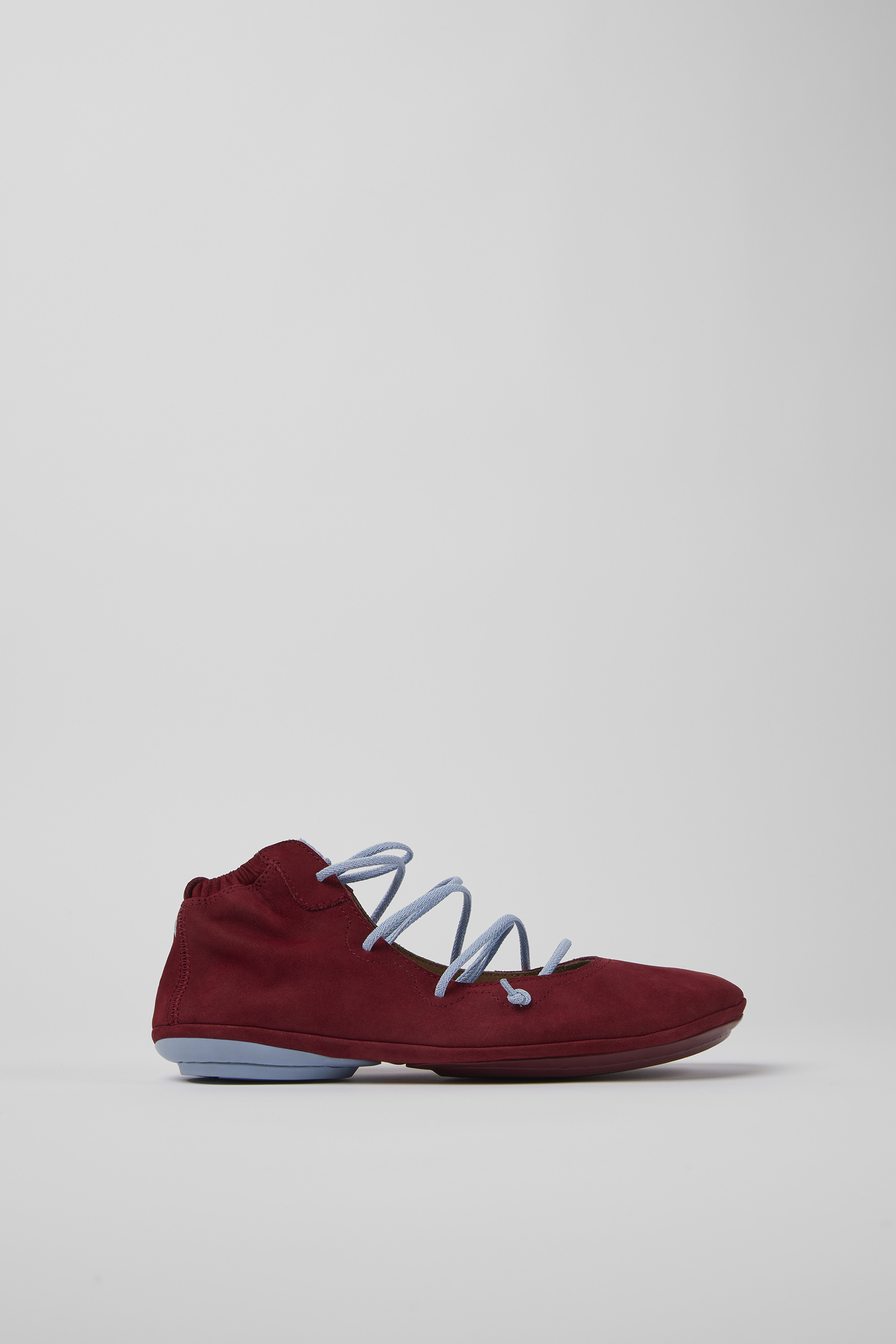 Right - Burgundy and blue nubuck shoes for women