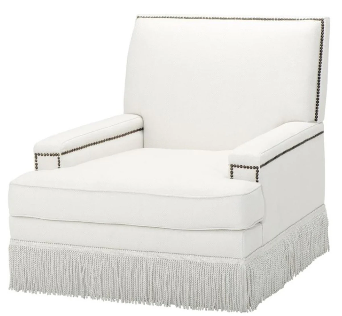 Casa Padrino silla de diseño de lujo blanco 90 x 102 x H. 90 cm - muebles de sala