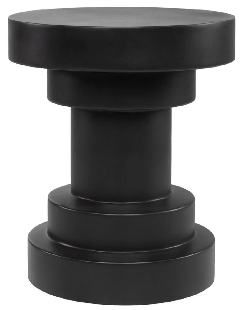 Casa Padrino mesa auxiliar / taburete de lujo negro ? 38 x A. 45 cm - Mesa / taburete redondo reforzado con fibra de vidrio - Muebles de sal¨®n - Muebles de lujo - Colecci¨®n de lujo