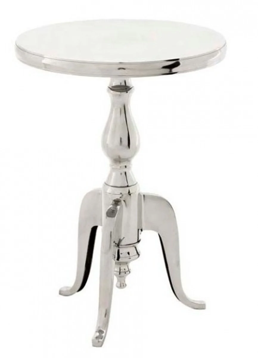 Casa Padrino designer luxury table Silver Height: 55 cm, diameter 40 cm - Stainless steel Stool - Nickel Finish