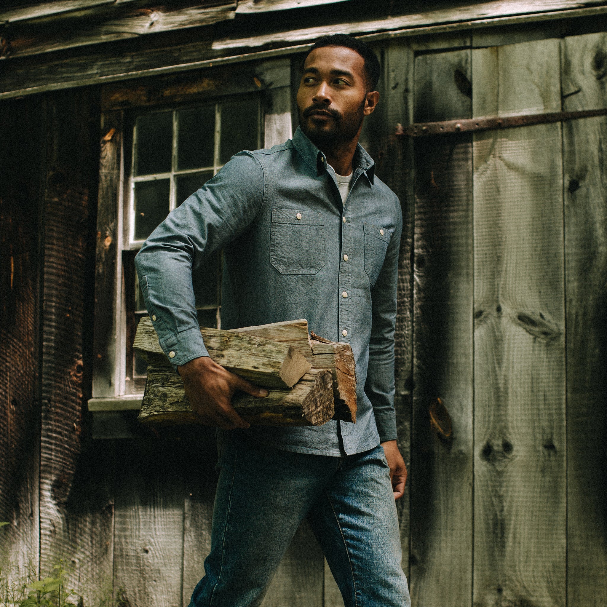 The Utility Shirt in Rinsed Selvage Chambray