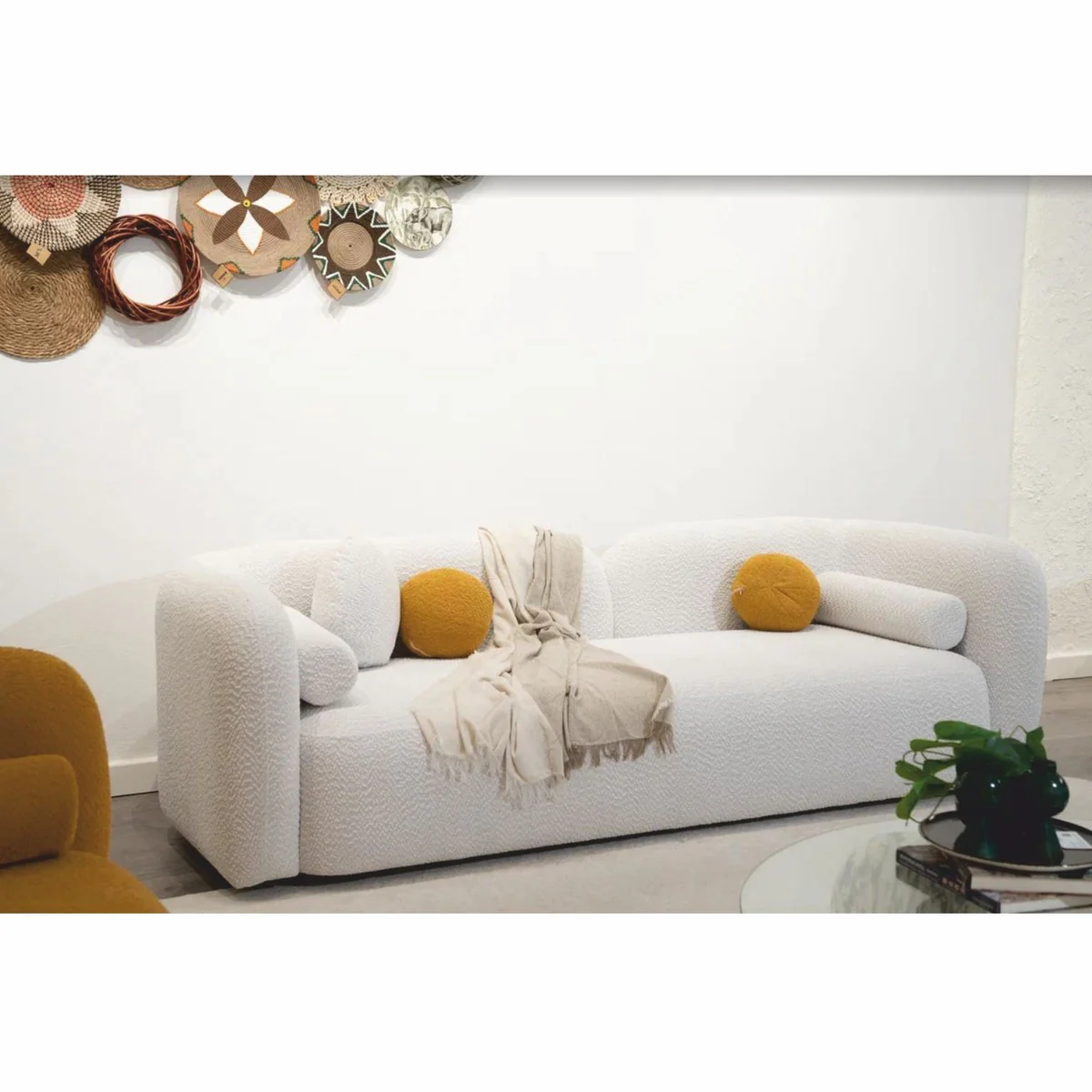 Casa Padrino sof¨¢ de hotel y sal¨®n de lujo blanco 240 cm - Muebles de lujo