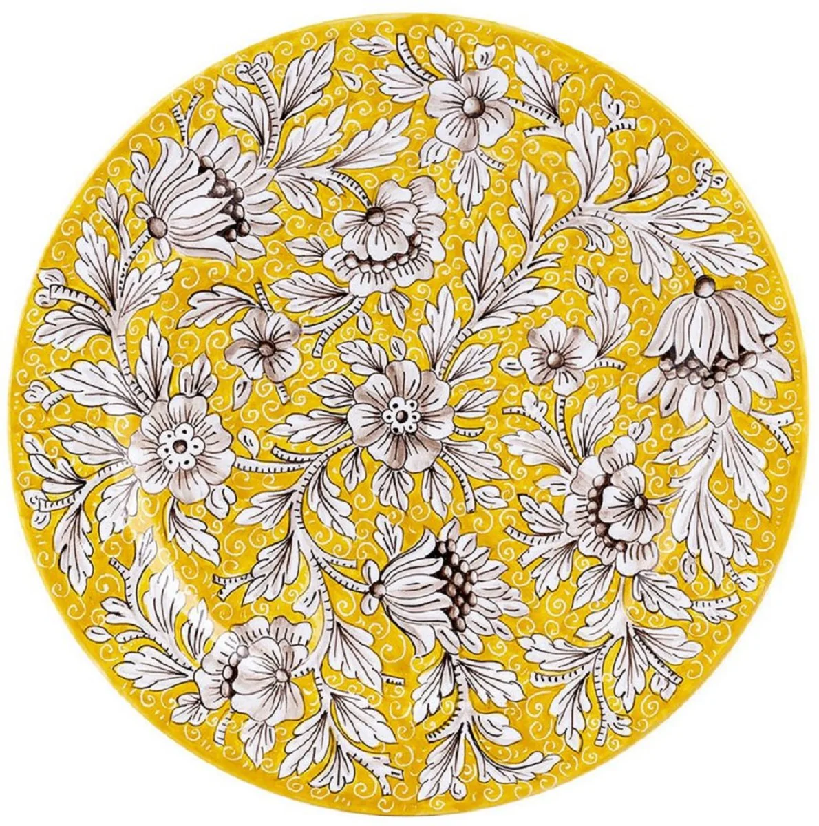 Casa Padrino conjunto de 6 platos de cerámica de lujo amarillo Ø 32 cm - Hecho en Italia