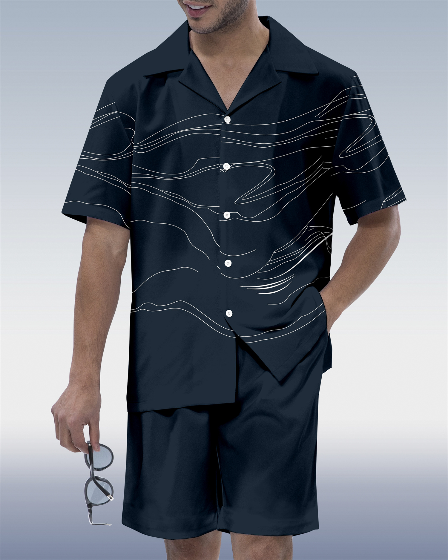 Suitmens Men's Hawaiian Vacation Short Sleeve Set 099