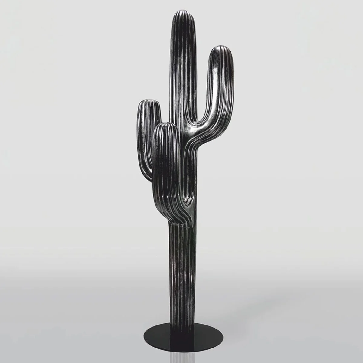 Casa Padrino Cactus Decorativo XXL Plata con P¨¢tina / Negro Al. 195 cm - Decoraci¨®n de Jard¨ªn