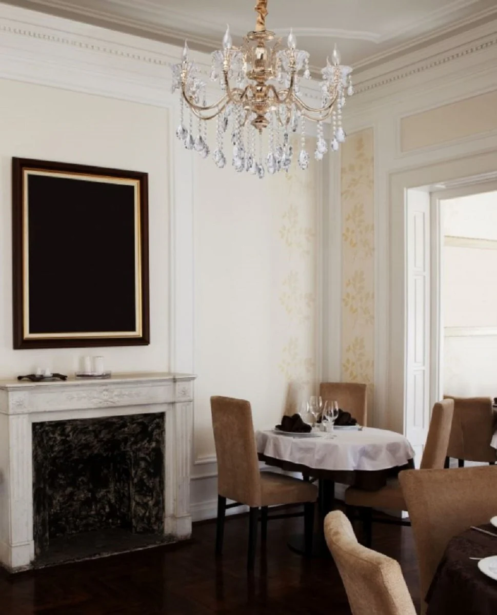 Casa Padrino araña de luces barroco de cristal oro Ø 72 x A. 100 cm - Magnífica lámpara de araña de estilo barroco - Muebles Barrocos