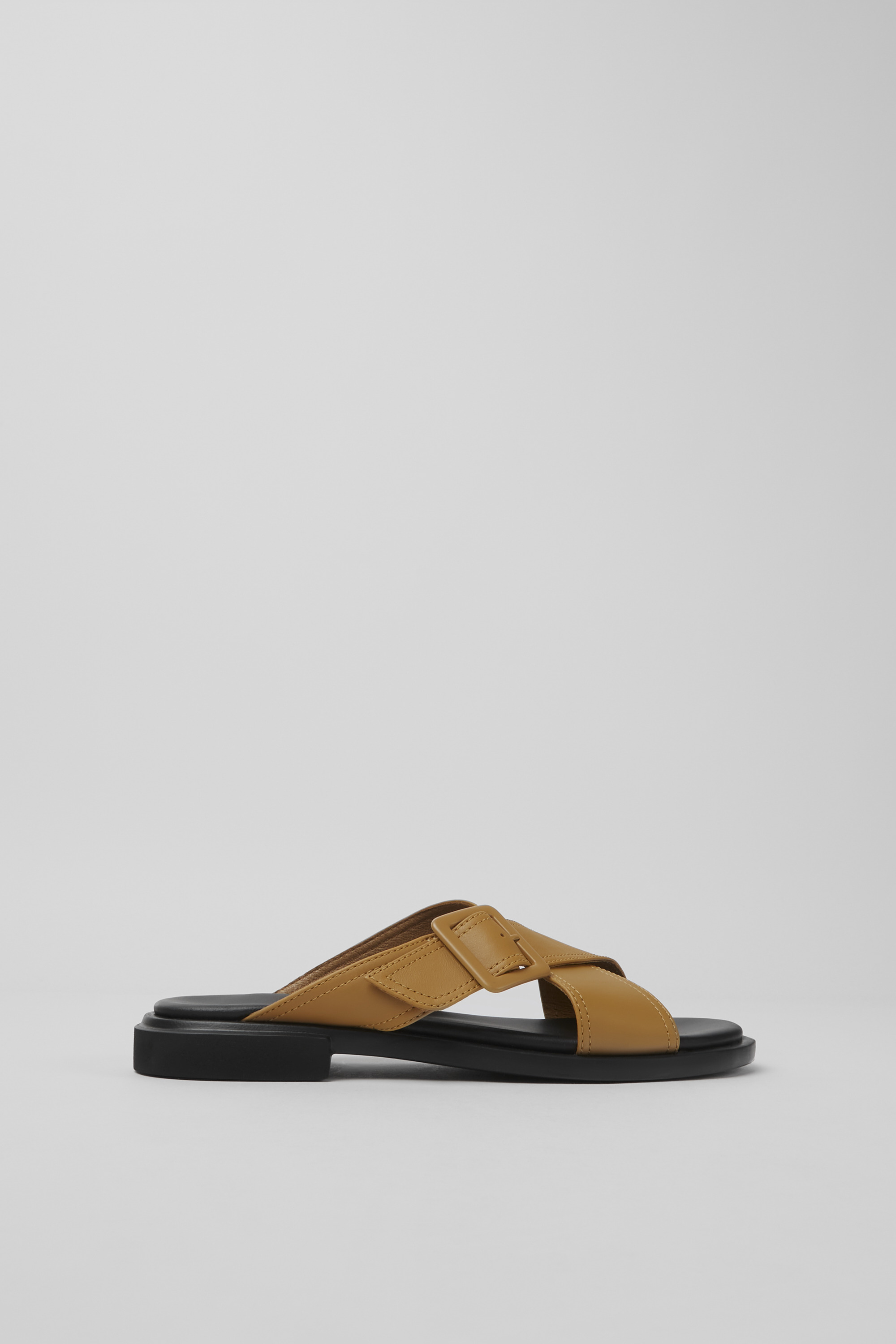 Edy - Brown leather sandals for women