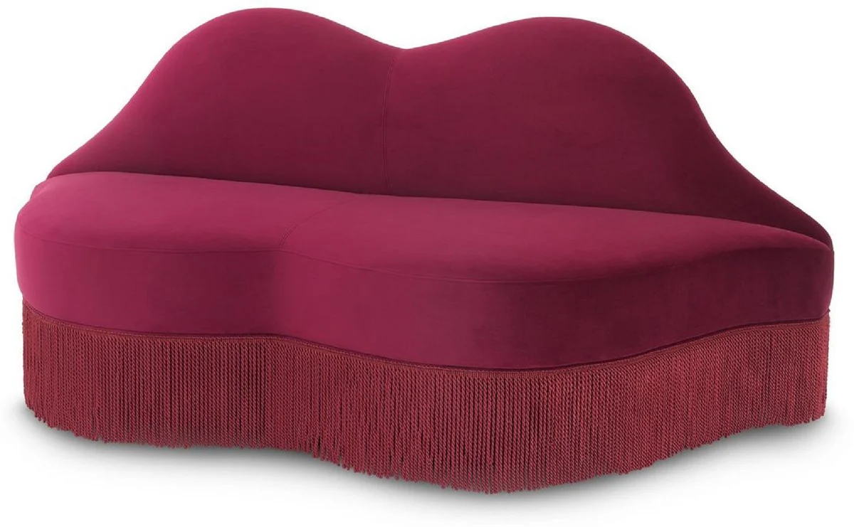 Casa Padrino sof¨¢ de terciopelo de dise?o labios boca rojo burdeos 195 x 80 x A. 97 cm - Muebles de sal¨®n de dise?o - Colecci¨®n de Lujo