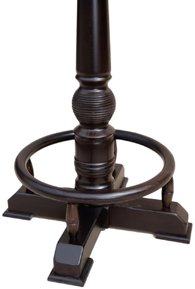 Casa Padrino mesa de bar de lujo con reposapi¨¦s marr¨®n oscuro ? 75 x A. 110 cm - Mesa redonda de madera maciza - Muebles de madera maciza - Mobiliario de bar - Mobiliario de gastronom¨ªa