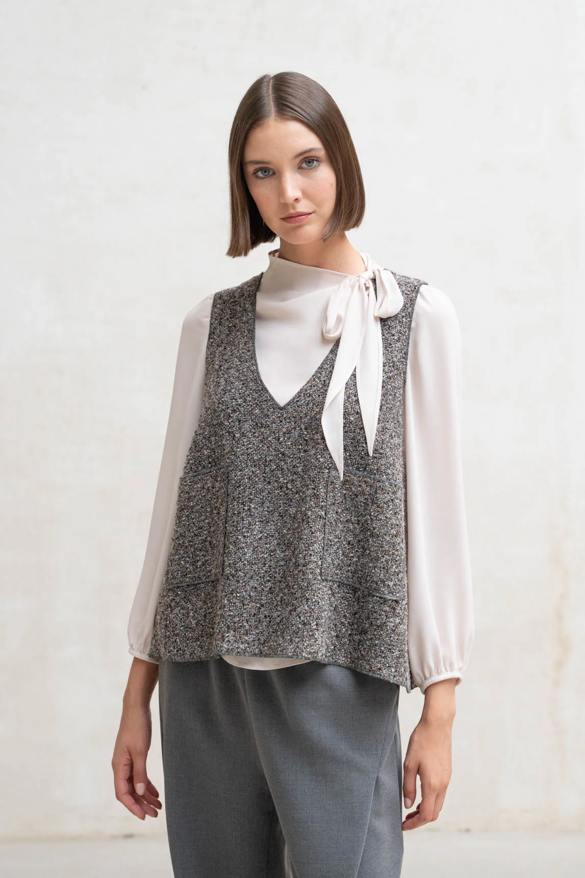 Rivera-spain Top Pavia gris jaspeado