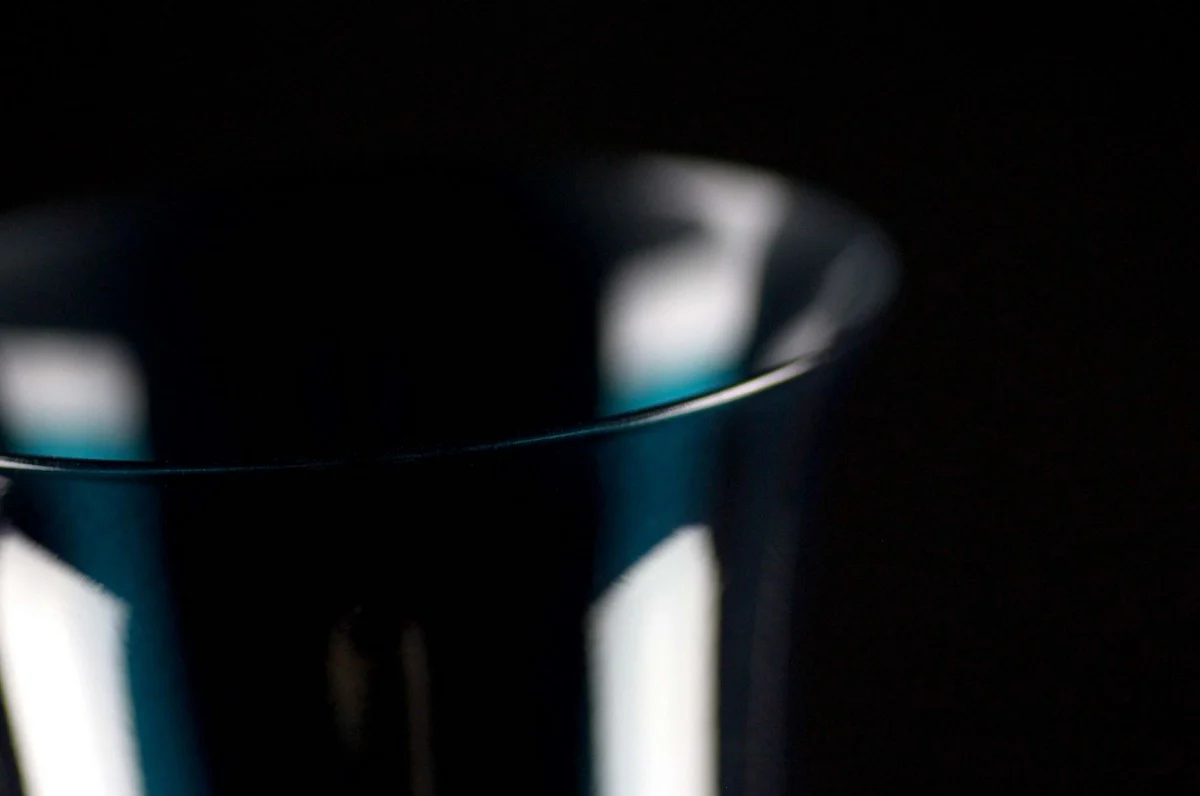 Casa Padrino conjunto de 6 copas de vino blanco azul verde ? 8,5 x A. 21 cm - Copas de vino hechas a mano - Accesorios para Hoteles y Restaurantes - Calidad de Lujo