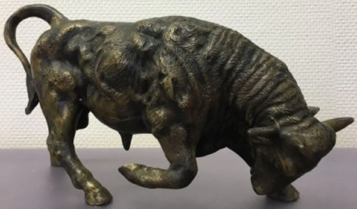 Casa Padrino figura de bronce de lujo toro bronce / oro 38 x 13 x H. 23 cm - Figura de Decoración de Lujo