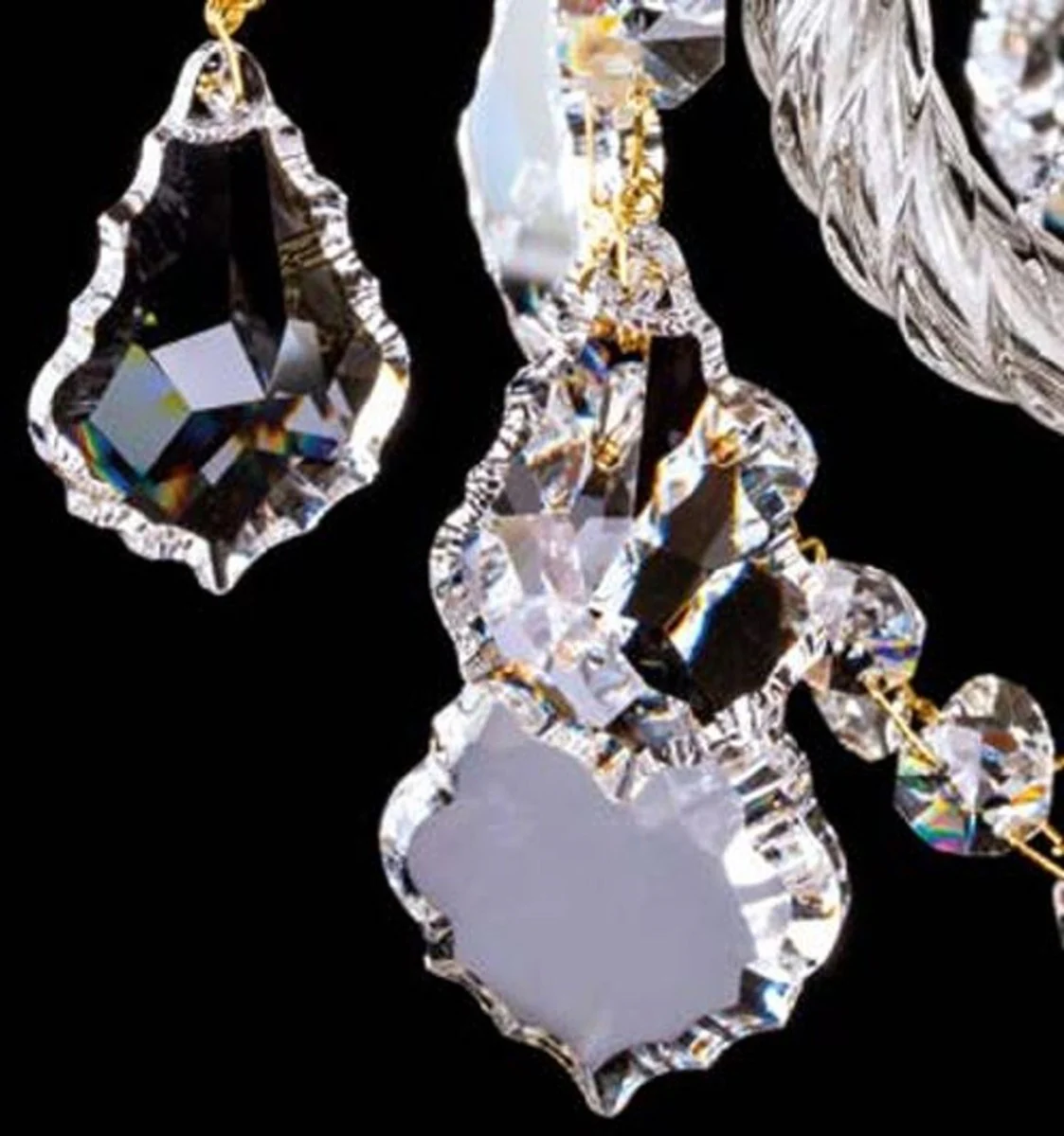 Casa Padrino l¨¢mpara de pared doble de cristal barroco de lujo oro 36 cm