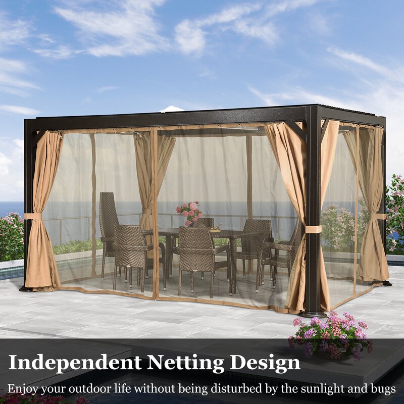 💥Clearance Sale🔥13' W x 10' D Aluminum Pergola (Can be freely spliced)